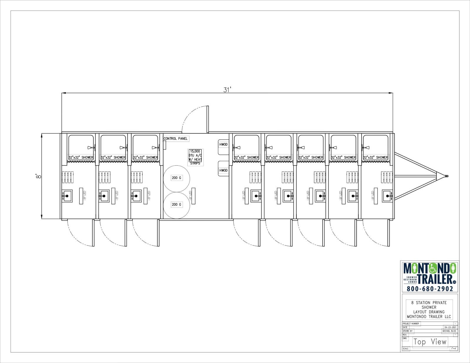 mobile shower trailer floor plan